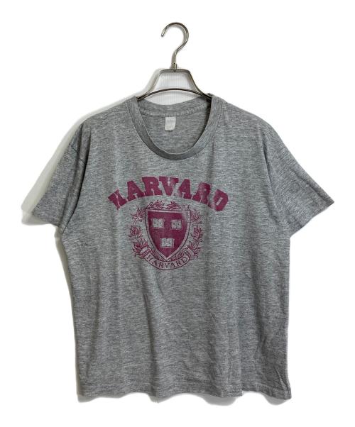 sports wear（スポーツウェア）sports wear (スポーツウェア) 【古着】80’SヴィンテージTシャツ ハーバード大学 染み込み 2段プリント　80年代　カレッジTシャツ　USA製 グレー サイズ:Lの古着・服飾アイテム