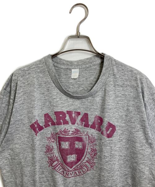 sports wear（スポーツウェア）sports wear (スポーツウェア) 【古着】80’SヴィンテージTシャツ ハーバード大学 染み込み 2段プリント　80年代　カレッジTシャツ　USA製 グレー サイズ:Lの古着・服飾アイテム