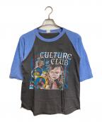 VINTAGEヴィンテージ）の古着「【古着】80’SラグランバンドTシャツ/CULTURE CLUB カタカナ入り　80年代」｜ブラック×パープルネイビー