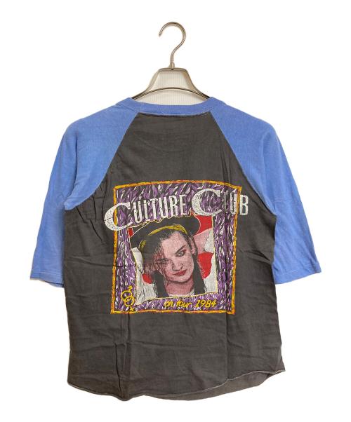 VINTAGE（ヴィンテージ）VINTAGE (ヴィンテージ) 【古着】80’SラグランバンドTシャツ/CULTURE CLUB カタカナ入り　80年代 ブラック×パープルネイビー サイズ:Mの古着・服飾アイテム