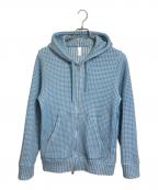 Seagreenシーグリーン）の古着「BIG WAFFLE hoodie ジップフーディ― ワッフル地」｜ブルー