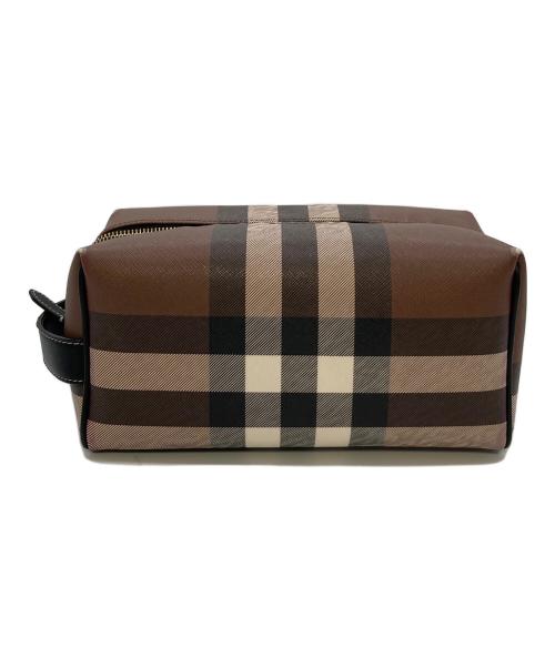 BURBERRY（バーバリー）BURBERRY (バーバリー) セカンドバッグ　ハンドバック　バーバリーチェック ブラウン サイズ:実寸参照の古着・服飾アイテム