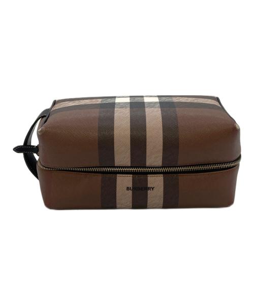 BURBERRY（バーバリー）BURBERRY (バーバリー) セカンドバッグ　ハンドバック　バーバリーチェック ブラウン サイズ:実寸参照の古着・服飾アイテム