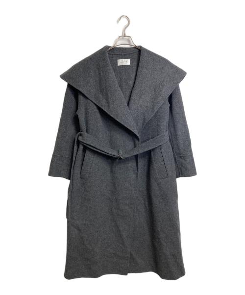 FRAY ID（フレイ アイディー）FRAY ID (フレイ アイディー) ビッグカラーリバーロングコート　アウター グレー サイズ:1の古着・服飾アイテム