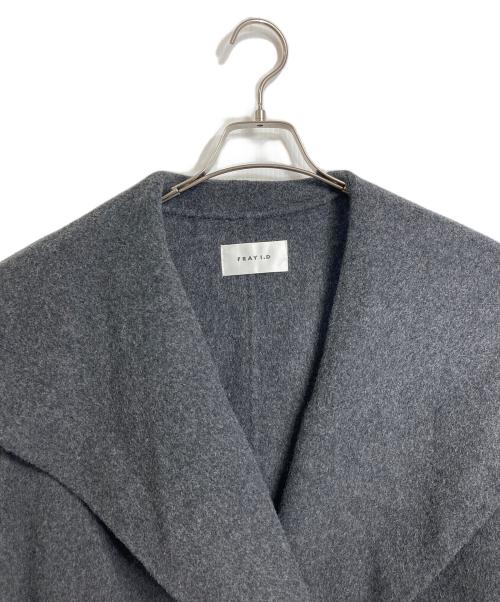 FRAY ID（フレイ アイディー）FRAY ID (フレイ アイディー) ビッグカラーリバーロングコート　アウター グレー サイズ:1の古着・服飾アイテム