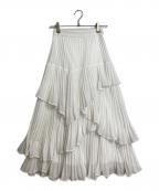 Snidelスナイデル）の古着「プリーツティアードスカート デザインスカート ロングスカート」｜ホワイト