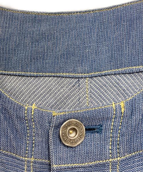 i+mu（イム）i+mu (イム) リネンワンピース　フロントボタンワンピース ブルー サイズ:40の古着・服飾アイテム