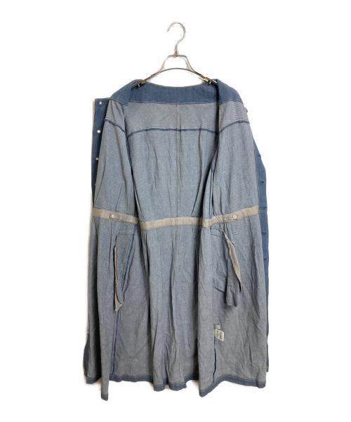 i+mu（イム）i+mu (イム) リネンワンピース　フロントボタンワンピース ブルー サイズ:40の古着・服飾アイテム