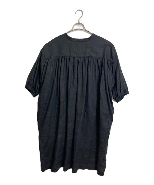 solamonat poche（ソラモナ ポッシェ）solamonat poche (ソラモナ ポッシェ) リネンワンピース　ロングワンピース　麻 ブラック サイズ:実寸参照の古着・服飾アイテム