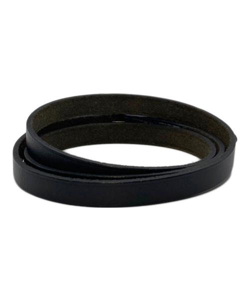 HERMES（エルメス）HERMES (エルメス) アピ3 レザーブレスレット　2003年 ブラック サイズ:実寸参照の古着・服飾アイテム