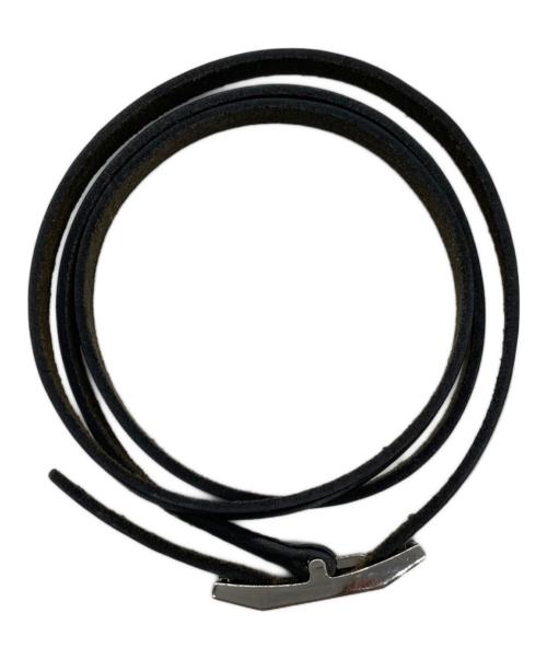 HERMES（エルメス）HERMES (エルメス) アピ3 レザーブレスレット　2003年 ブラック サイズ:実寸参照の古着・服飾アイテム