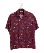 AVIREXアヴィレックス）の古着「アロハシャツ　柄シャツ」｜バーガンディー
