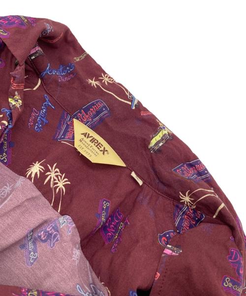 AVIREX（アヴィレックス）AVIREX (アヴィレックス) アロハシャツ　柄シャツ バーガンディー サイズ:XLの古着・服飾アイテム