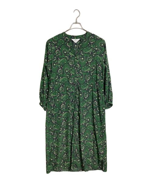 SOEJU（ソージュ）SOEJU (ソージュ) ペイズリー柄ワンピース　長袖ワンピース　総柄　日本製 グリーン サイズ:FREEの古着・服飾アイテム