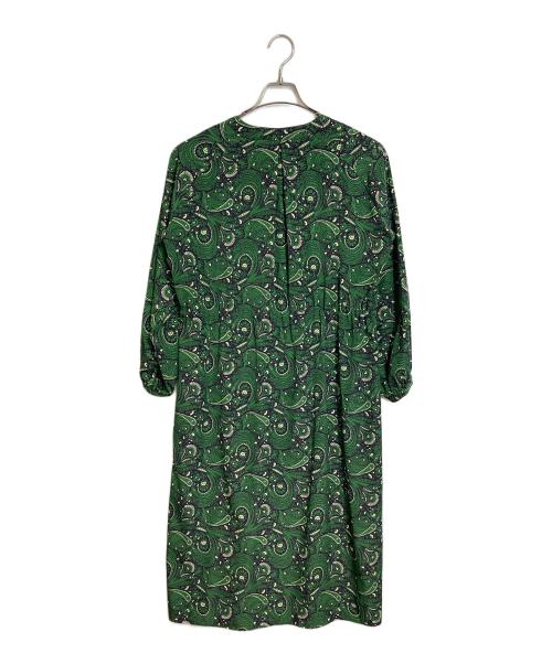 SOEJU（ソージュ）SOEJU (ソージュ) ペイズリー柄ワンピース　長袖ワンピース　総柄　日本製 グリーン サイズ:FREEの古着・服飾アイテム
