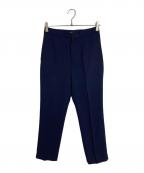 MUSE Deuxieme Classeミューズ ドゥーズィエム クラス）の古着「EDEN CROPPED タックパンツ　オフィスカジュアル　セレモニー　日本製」｜ネイビー