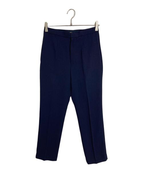 MUSE Deuxieme Classe（ミューズ ドゥーズィエム クラス）MUSE Deuxieme Classe (ミューズ ドゥーズィエム クラス) EDEN CROPPED タックパンツ　オフィスカジュアル　セレモニー　日本製 ネイビー サイズ:36の古着・服飾アイテム