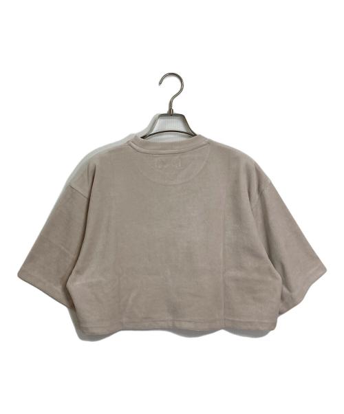 THE NEWHOUSE（ザ ニューハウス）THE NEWHOUSE (ザ ニューハウス) 【HPS別注】ベロア5分袖Tシャツ　日本製 ベージュ サイズ:FREEの古着・服飾アイテム