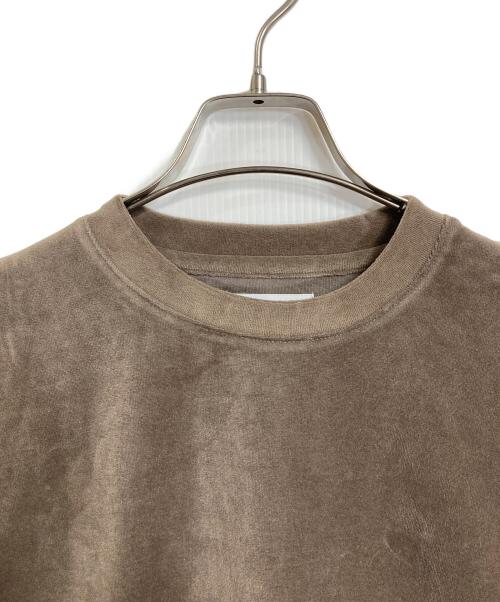 THE NEWHOUSE（ザ ニューハウス）THE NEWHOUSE (ザ ニューハウス) 【HPS別注】ベロア5分袖Tシャツ　ショートトップス　Tee  日本製 ブラウン サイズ:FREEの古着・服飾アイテム