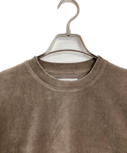 THE NEWHOUSE（ザ ニューハウス）THE NEWHOUSE (ザ ニューハウス) 【HPS別注】ベロア5分袖Tシャツ　ショートトップス　Tee  日本製 ブラウン サイズ:FREEの古着・服飾アイテム