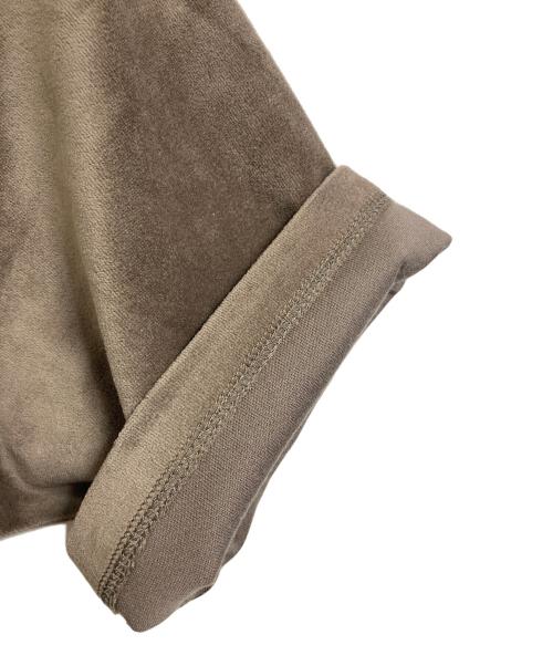 THE NEWHOUSE（ザ ニューハウス）THE NEWHOUSE (ザ ニューハウス) 【HPS別注】ベロア5分袖Tシャツ　ショートトップス　Tee  日本製 ブラウン サイズ:FREEの古着・服飾アイテム