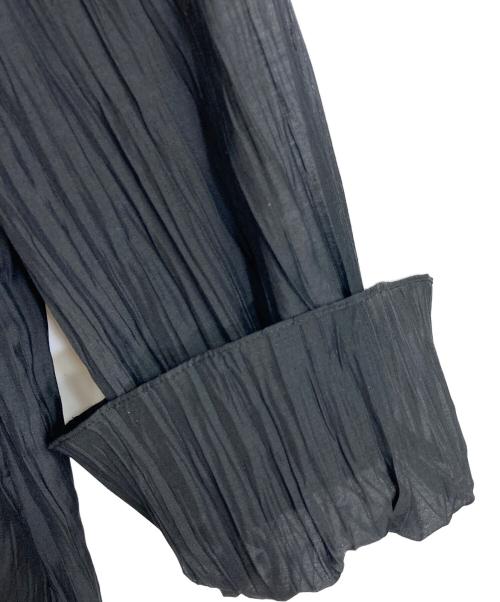 journal standard L'essage（ジャーナルスタンダード レサージュ）journal standard L'essage (ジャーナルスタンダード レサージュ) ラッフルワッシャープリーツブラウス　フリルブラウス　長袖ブラウス　セレモニー ブラック サイズ:実寸参照の古着・服飾アイテム