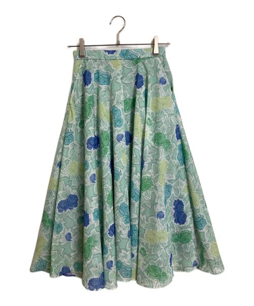 UNTITLED（アンタイトル）UNTITLED (アンタイトル) オールドフラワー プリントスカート　ロングスカート　花柄　日本製 グリーンの古着・服飾アイテム