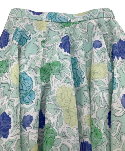 UNTITLED（アンタイトル）UNTITLED (アンタイトル) オールドフラワー プリントスカート　ロングスカート　花柄　日本製 グリーンの古着・服飾アイテム