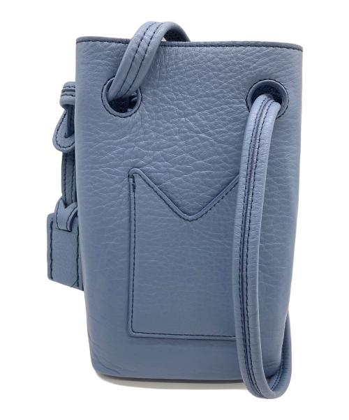 HIROFU（ヒロフ）HIROFU (ヒロフ) スマートフォン用ミニレザーショルダーバッグ　ミニバッグ ブルー サイズ:実寸参照の古着・服飾アイテム