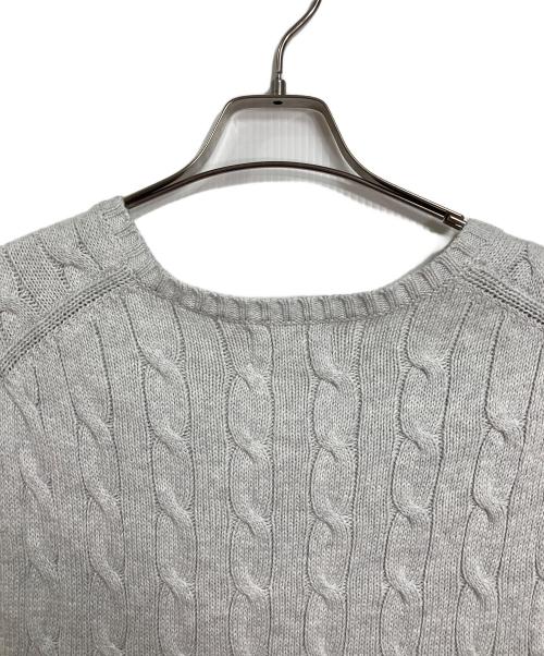 POLO RALPH LAUREN（ポロ・ラルフローレン）POLO RALPH LAUREN (ポロ・ラルフローレン) ケーブルニット　コットンニットベスト　ポニー刺繍 グレー サイズ:Lの古着・服飾アイテム