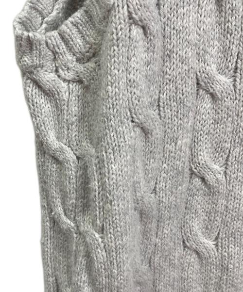 POLO RALPH LAUREN（ポロ・ラルフローレン）POLO RALPH LAUREN (ポロ・ラルフローレン) ケーブルニット　コットンニットベスト　ポニー刺繍 グレー サイズ:Lの古着・服飾アイテム