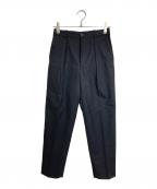 MARKAWAREマーカウェア）の古着「ウールパンツ PEGTOP TROUSERS ペグトップパンツ 日本製」｜ブラック
