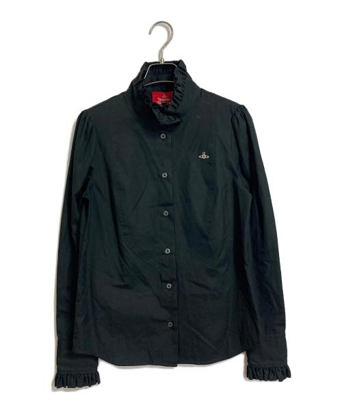 Vivienne Westwood RED LABEL（ヴィヴィアンウエストウッドレッドレーベル）Vivienne Westwood RED LABEL (ヴィヴィアンウエストウッドレッドレーベル) フリルシャツ　コットンシャツ ブラック サイズ:2の古着・服飾アイテム