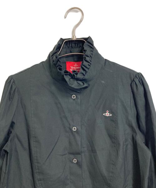 Vivienne Westwood RED LABEL（ヴィヴィアンウエストウッドレッドレーベル）Vivienne Westwood RED LABEL (ヴィヴィアンウエストウッドレッドレーベル) フリルシャツ　コットンシャツ ブラック サイズ:2の古着・服飾アイテム