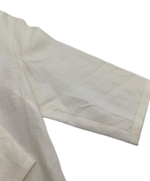 wafu（ワフー）wafu (ワフー) リネン半袖ワンピース　麻ワンピース　ゆったり アイボリー サイズ:FREEの古着・服飾アイテム