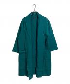 wafuワフー）の古着「リネンコート/リネンジャケット ショールカラー　ヴェールフォンセ」｜グリーン