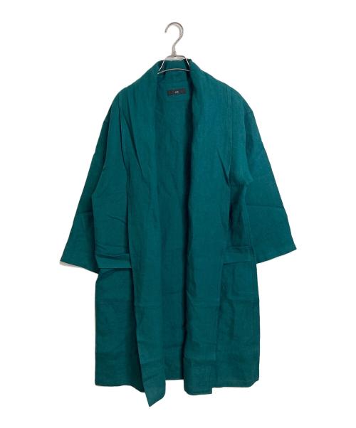 wafu（ワフー）wafu (ワフー) リネンコート/リネンジャケット ショールカラー　ヴェールフォンセ グリーン サイズ:FREEの古着・服飾アイテム