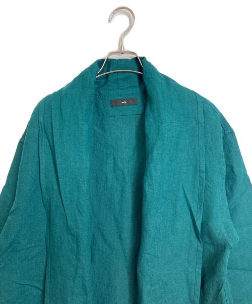 wafu（ワフー）wafu (ワフー) リネンコート/リネンジャケット ショールカラー　ヴェールフォンセ グリーン サイズ:FREEの古着・服飾アイテム