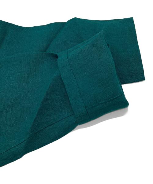 wafu（ワフー）wafu (ワフー) リネンコート/リネンジャケット ショールカラー　ヴェールフォンセ グリーン サイズ:FREEの古着・服飾アイテム