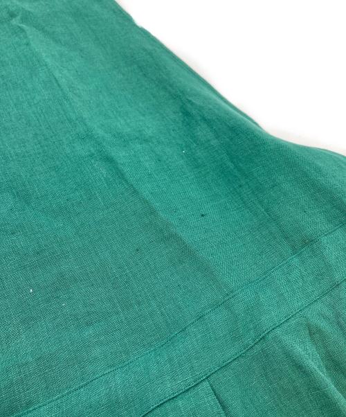 wafu（ワフー）wafu (ワフー) サイドリボンノースリーブリネンワンピース　麻ワンピース　ゆったり グリーン サイズ:FREEの古着・服飾アイテム