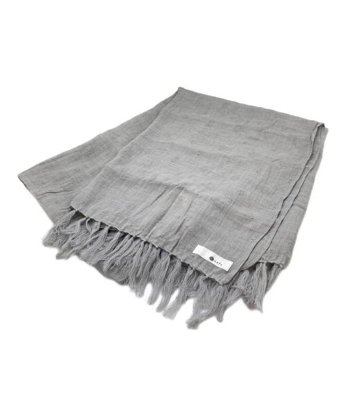 wafu（ワフー）wafu (ワフー) リネンガーゼストール　大判　手ほぐしフリンジ グレー サイズ:実寸参照の古着・服飾アイテム