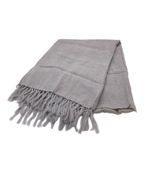 wafu（ワフー）wafu (ワフー) リネンガーゼストール　大判　手ほぐしフリンジ グレー サイズ:実寸参照の古着・服飾アイテム