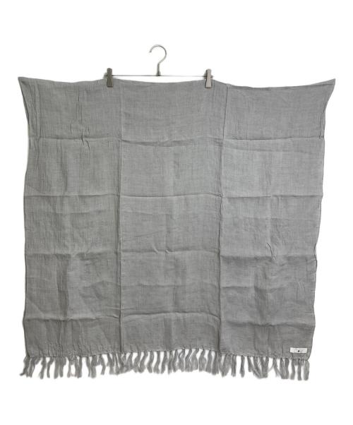 wafu（ワフー）wafu (ワフー) リネンガーゼストール　大判　手ほぐしフリンジ グレー サイズ:実寸参照の古着・服飾アイテム