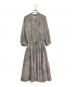 INGEBORG（インゲボルグ）の古着「カメリア小紋プリントブラウスワンピース　長袖ワンピース　ロングワンピース　日本製」｜グレー