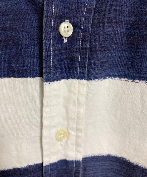 POLO RALPH LAUREN（ポロ・ラルフローレン）POLO RALPH LAUREN (ポロ・ラルフローレン) 【古着】90’S手書きボーダーシャツ　長袖シャツ　90年代　ポニー刺繍 ネイビー×ホワイト サイズ:Lの古着・服飾アイテム