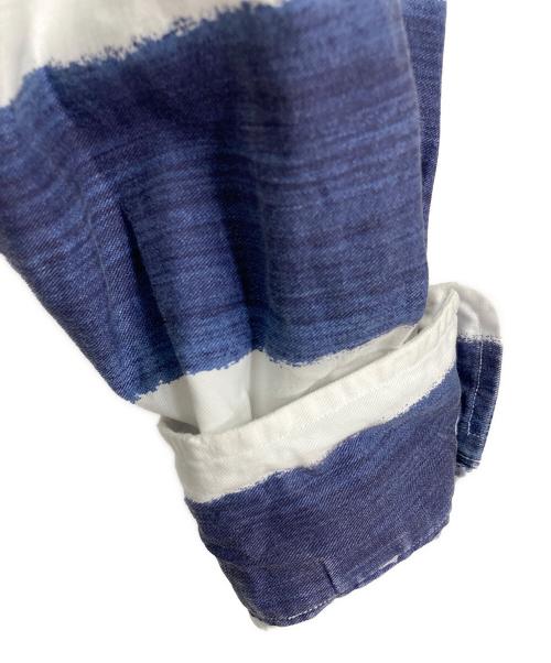 POLO RALPH LAUREN（ポロ・ラルフローレン）POLO RALPH LAUREN (ポロ・ラルフローレン) 【古着】90’S手書きボーダーシャツ　長袖シャツ　90年代　ポニー刺繍 ネイビー×ホワイト サイズ:Lの古着・服飾アイテム