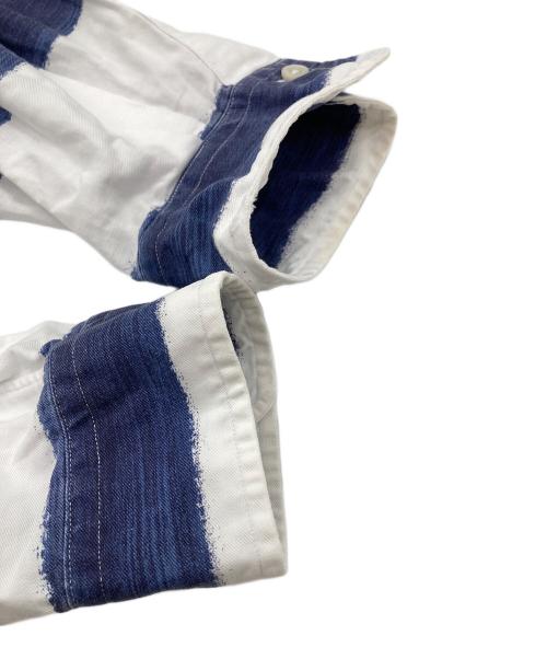 POLO RALPH LAUREN（ポロ・ラルフローレン）POLO RALPH LAUREN (ポロ・ラルフローレン) 【古着】90’S手書きボーダーシャツ　長袖シャツ　90年代　ポニー刺繍 ネイビー×ホワイト サイズ:Lの古着・服飾アイテム