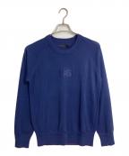 BRIEFINGブリーフィング）の古着「SILK CASHMERE CREWNECK KNIT シルクカシミヤクルーネックニット　長袖ニット　薄手ニット」｜ネイビー