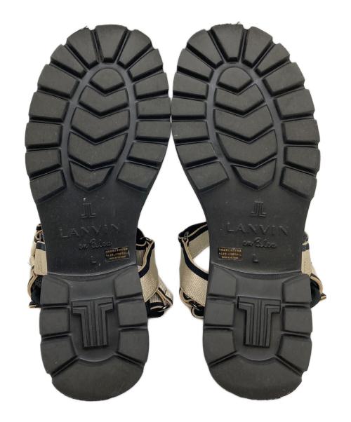LANVIN（ランバン）LANVIN (ライバン) トラックソールベルクロストラップサンダル スポーツサンダル ロゴサンダル ブラック サイズ:Lの古着・服飾アイテム