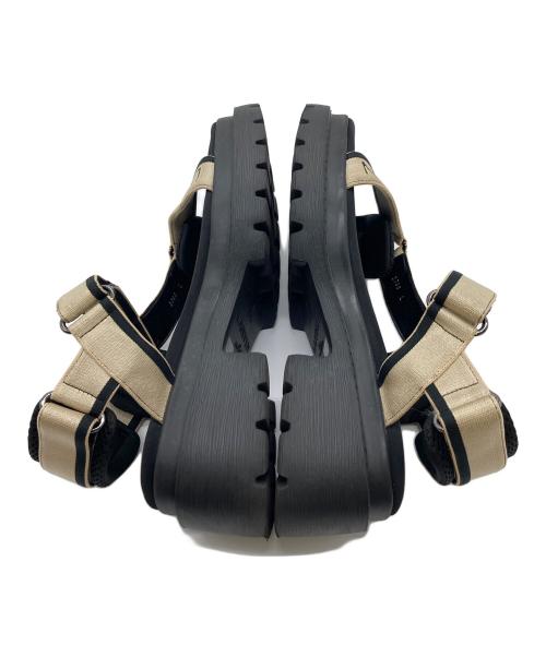 LANVIN（ランバン）LANVIN (ライバン) トラックソールベルクロストラップサンダル スポーツサンダル ロゴサンダル ブラック サイズ:Lの古着・服飾アイテム